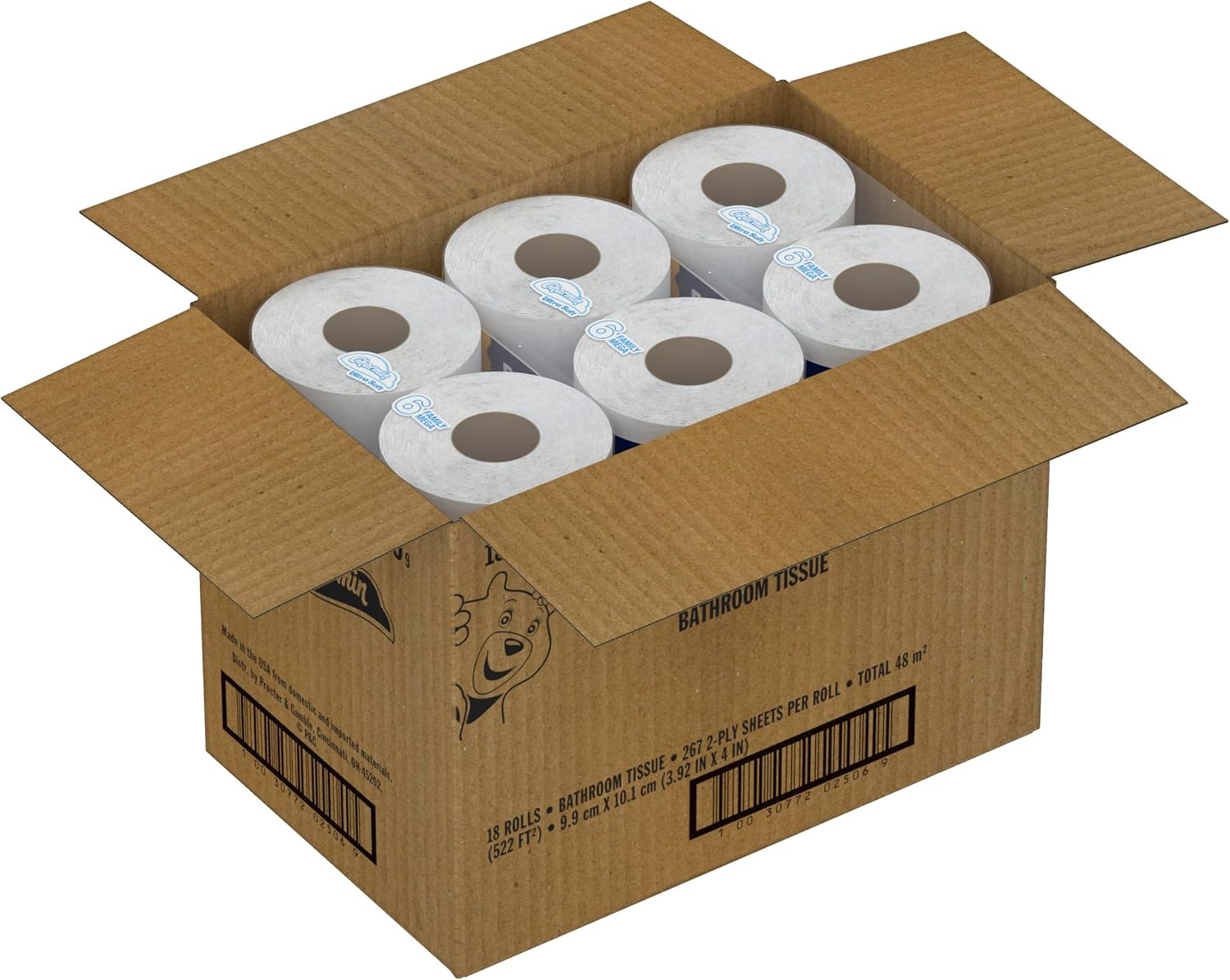 image:imageCharmin Ultra Soft Cushiony Touch Toilet Paper 30 Family Mega 153 Regular Rolls 2Ply WhiteFamily Mega