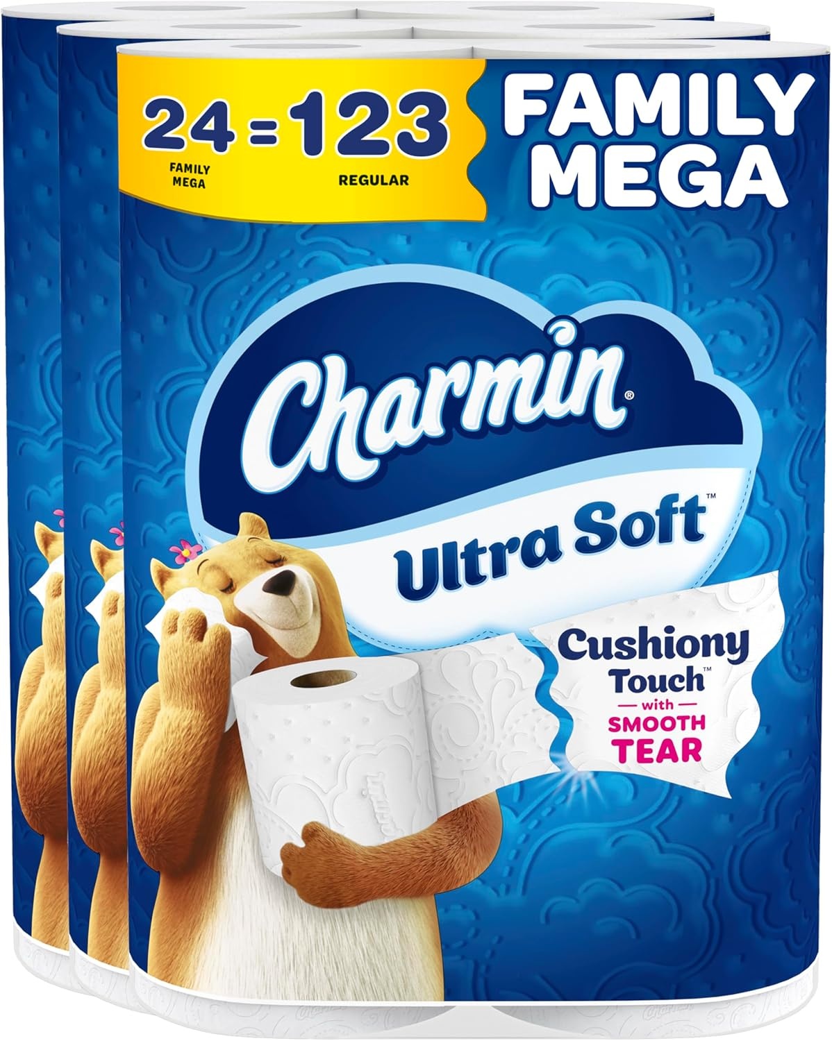image:imageCharmin Ultra Soft Cushiony Touch Toilet Paper 30 Family Mega 153 Regular Rolls 2Ply WhiteFamily Mega