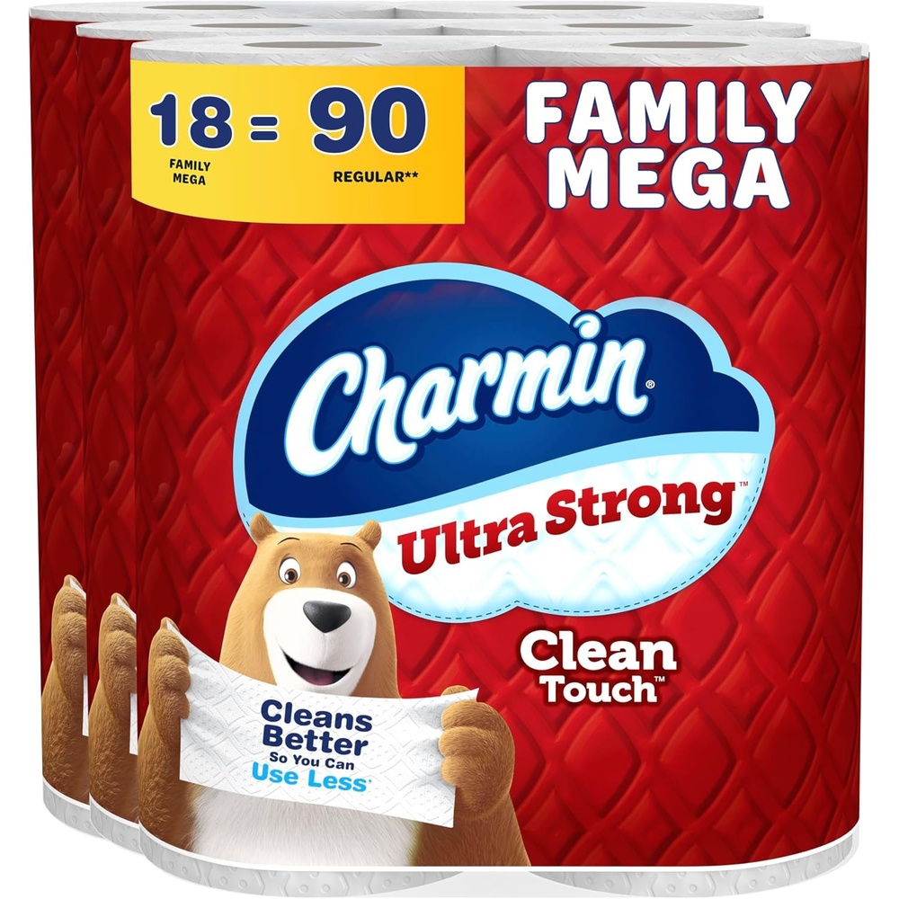 image:imageCharmin Ultra Strong Clean Touch Toilet Paper 30 Family Mega Rolls  150 Regular RollsFamily Mega