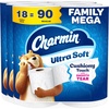 image:imageCharmin Ultra Soft Cushiony Touch Toilet Paper 30 Family Mega  153 Regular Rolls 2Ply WhiteFamily Mega