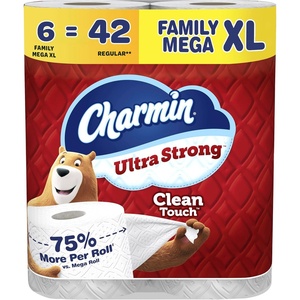 Charmin Ultra Strong Clean Touch Toilet Paper, 30 Family Mega Rolls = 150 Regular Rolls(Family Mega XL)