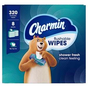 Charmin Flushable Wipes, 480 Total Wipes (12 Packs of 40)(40 Count (Pack of 8))